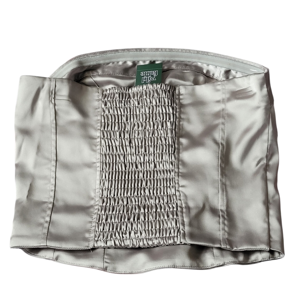 Wild Fable Silver Satin Tube Top - Picture 2 of 7